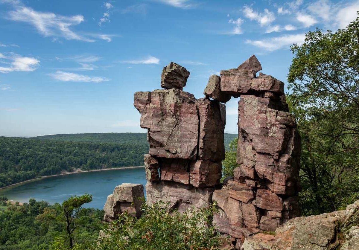 Devil's Doorway Rock Formation in Devil’s Lake State Park in Wisconsin.